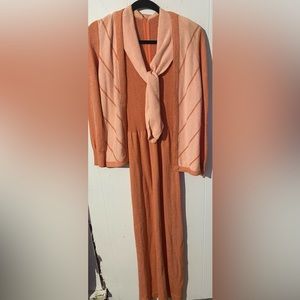 Vintage Eleanor Brenner for Brenner Bees 1970’s knit maxi dress set